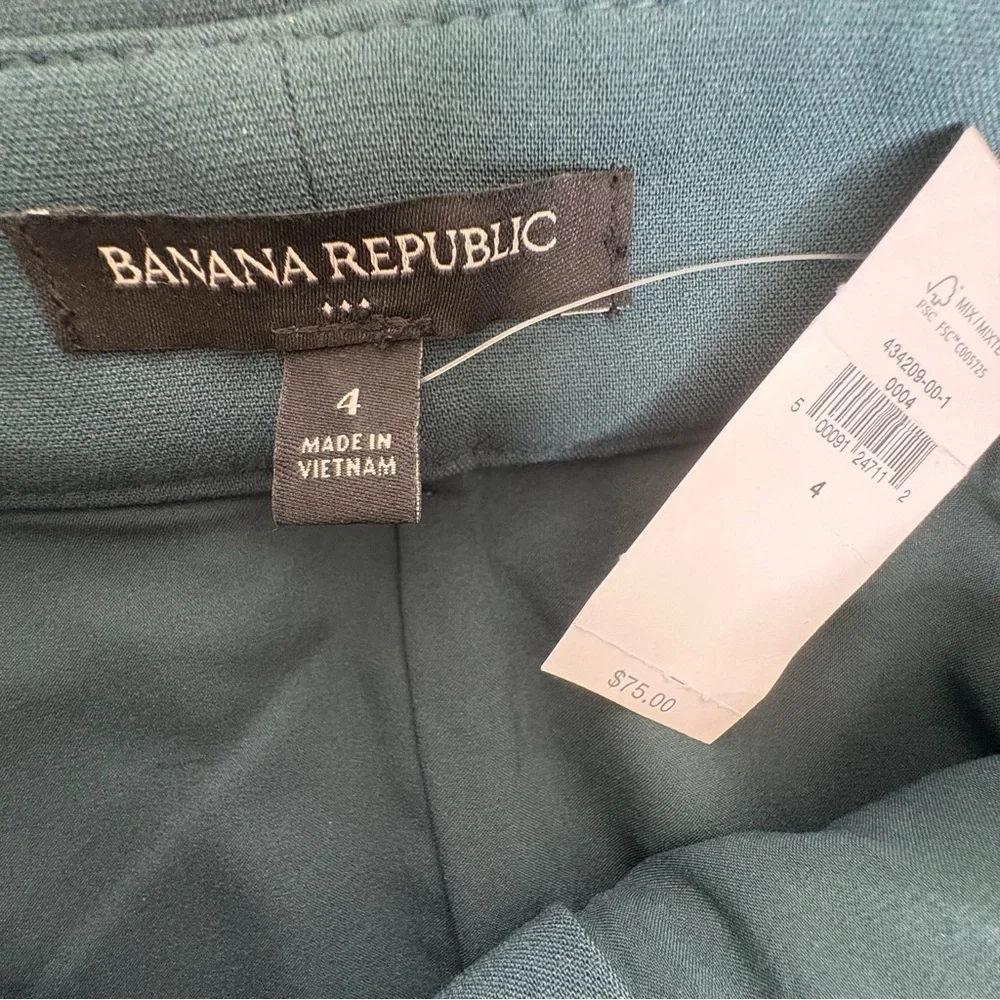 Banana Republic Teal Belted Mini Skirt Sz 4 | Structured‎ Workwear Office - Picture 8 of 10